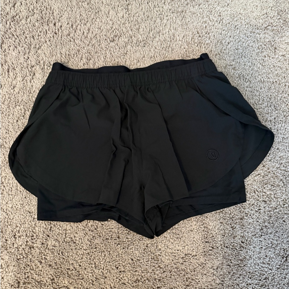 Vuori Black Women's Athletic Layered running Shorts